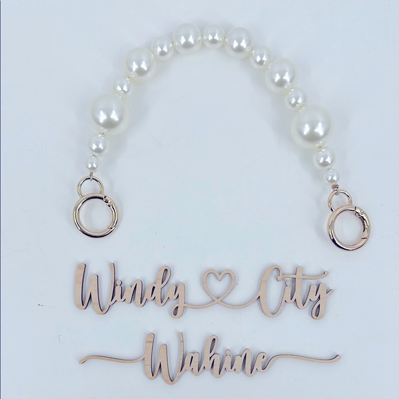 NWOT Faux Pearl Beads Chain Handbag Handle/Strap - Picture 2 of 8